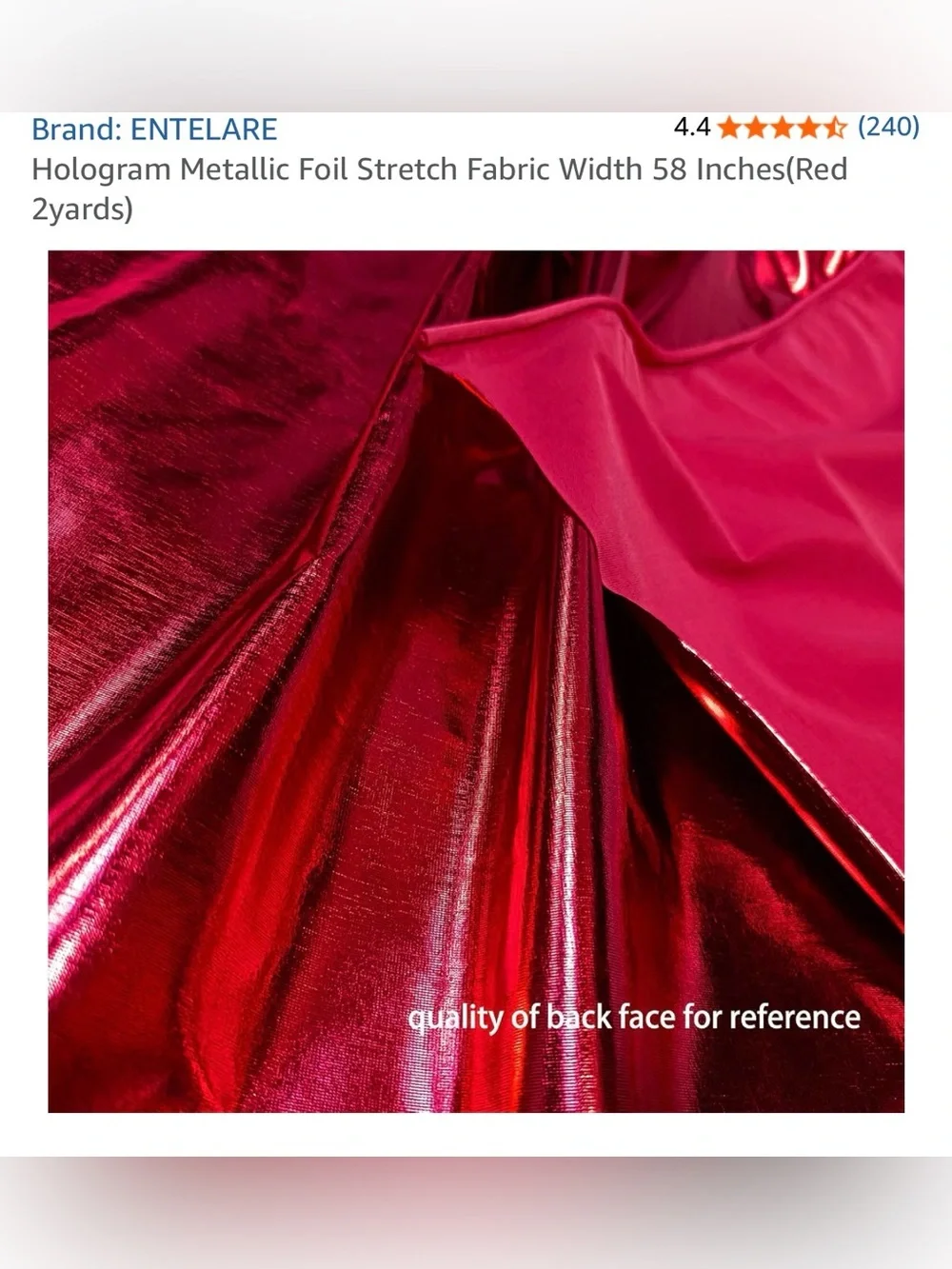 Hologram Metallic Foil Stretch Fabric